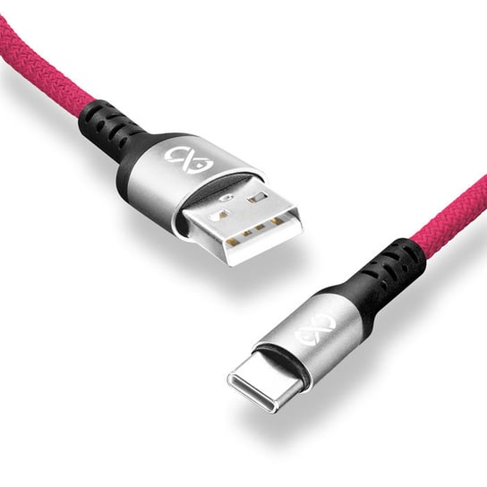 Kabel USB - USB-C eXc BRAID 1.2m, różowy EXC