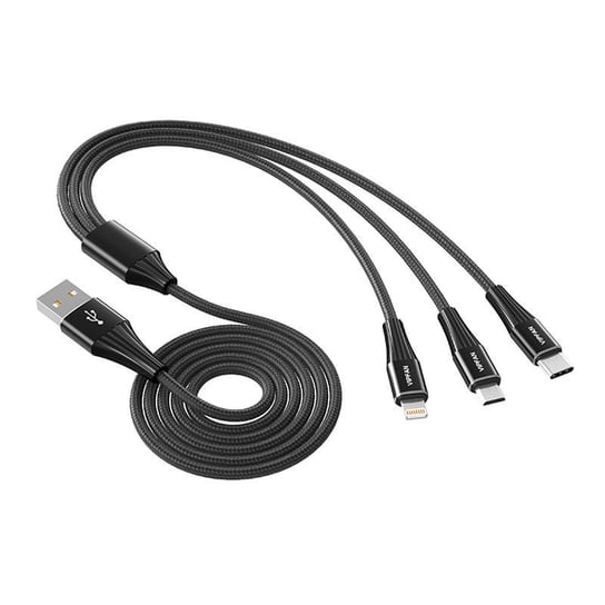 Kabel USB Vipfan X16 3w1 USB-C / Lightning / Micro 3.5A 1.5m (czarny) Inna marka