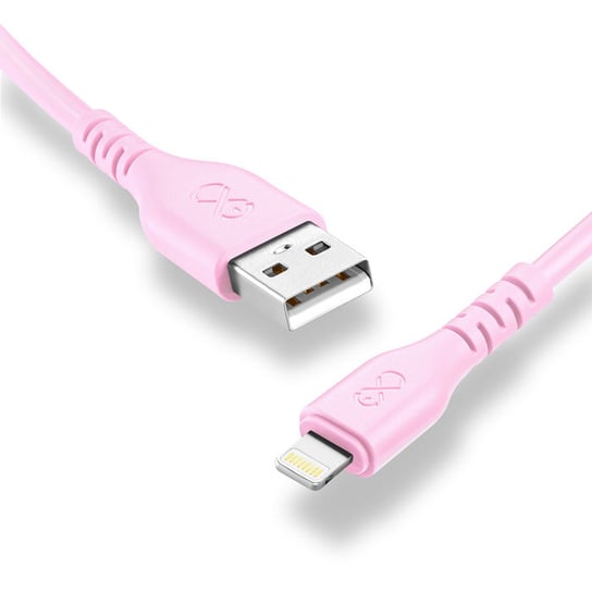 Kabel USBA-Lightning  BASIC 1.2m jasny różowy EXC