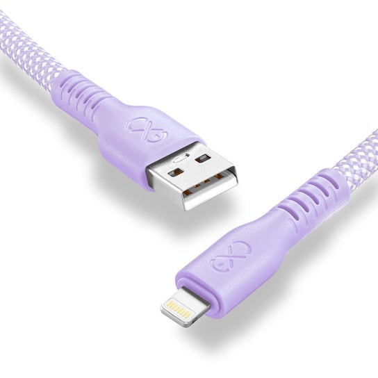 Kabel USBA-Lightning eXc IMMORTAL,0.9m, liliowy EXC