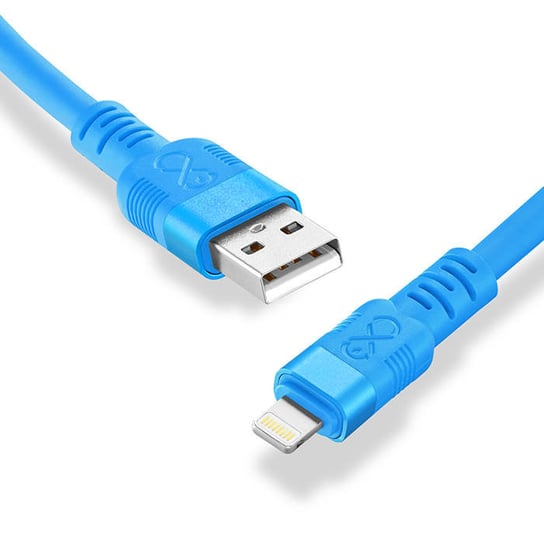 Kabel USBA-Lightning eXc WHIPPY Pro 0.9m rozlany cyan EXC