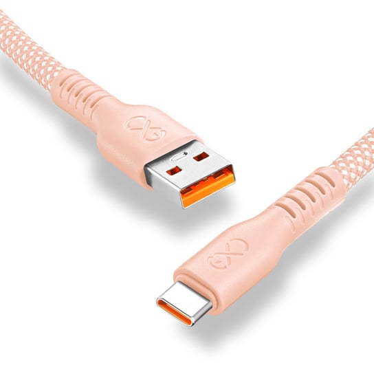 Kabel USBA-USBC eXc IMMORTAL, 0.9m, brzoskwiniowy EXC