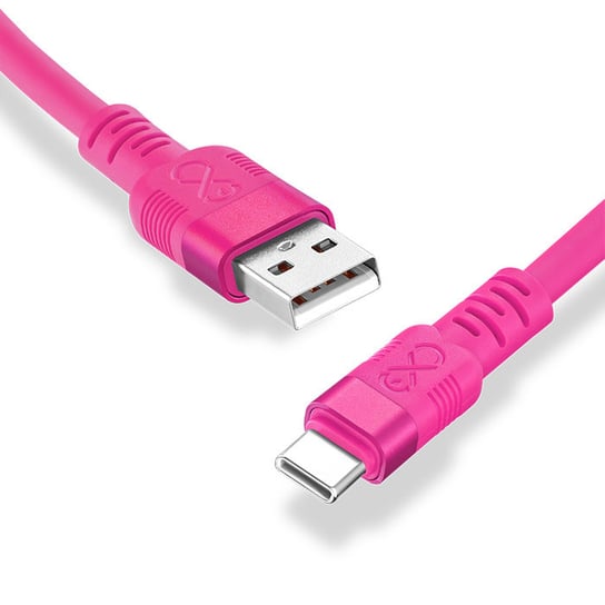 Kabel USBA-USBC eXc WHIPPY Pro 0.9m cukierkowy róż EXC