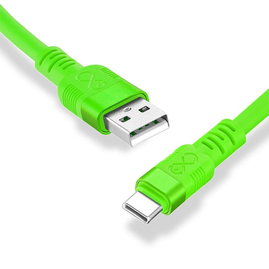 Kabel USBA-USBC eXc WHIPPY Pro 0.9m neonowa zieleń EXC
