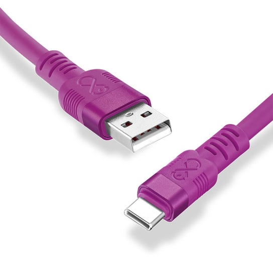 Kabel USBA-USBC eXc WHIPPY Pro 0.9m purpurowy zachód EXC