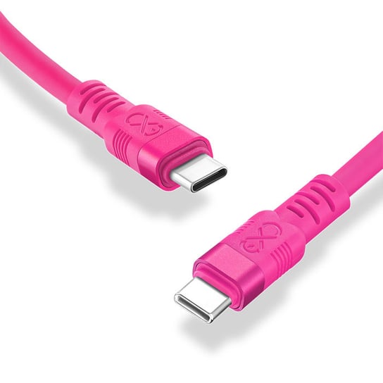 Kabel USBC-USBC eXc WHIPPY Pro 0.9m cukierkowy róż EXC