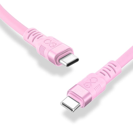 Kabel USBC-USBC eXc WHIPPY Pro 0.9m pudrowy róż EXC