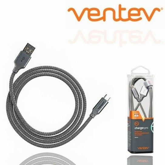 Kabel Ventev 1.2M USB-A/microUSB srebrny/silver 29428 Inna marka