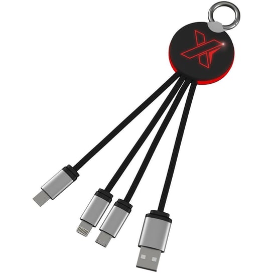 Kabel z podświetlonym logo 3w1 z brelokiem - SCX.design C16 UPOMINKARNIA