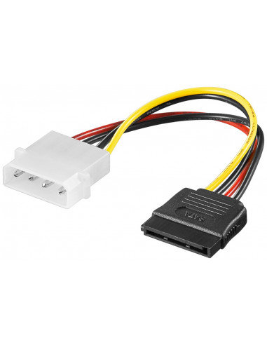 Kabel zasilający adapter zasilający do komputera, wtyk 5,25 na SATA - Długość kabla 0.13 m Goobay