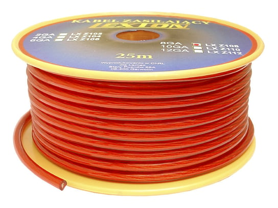 Kabel zasilający LEXTON 8GA/6.7mmCCA czerwony Lexton