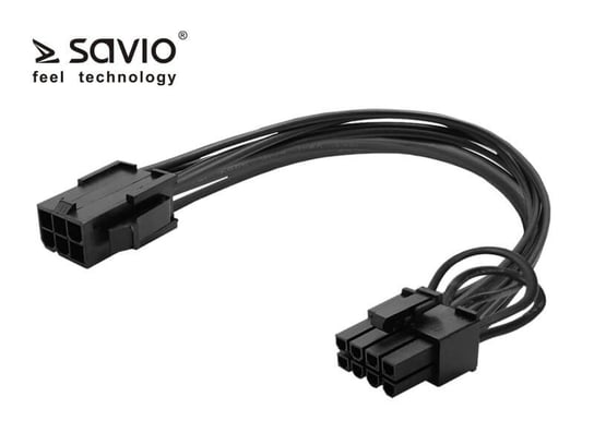 Kabel zasilający SAVIO AK-49 6 pin F - PCI Express 8 pin M SAVIO