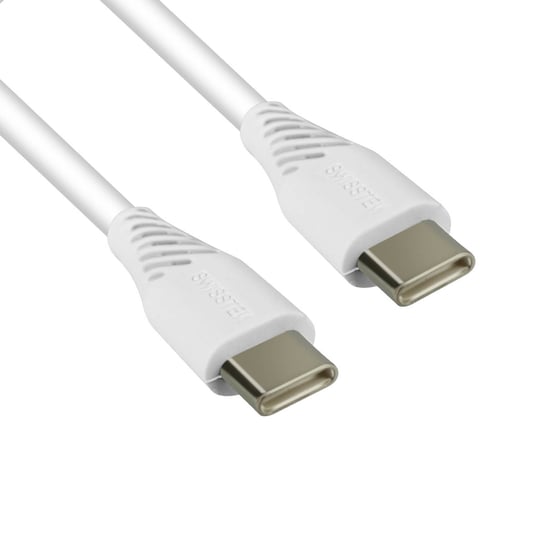 Kabel zasilający USB-C do USB-C 5A 100 W Szybkie ładowanie 2,5 m Swissten Biały SWISSTEN