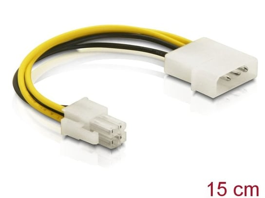 Kabel zasilający wewnętrzny cpu p4 4pin(m)/molex 4pin(m) DELOCK, 15 cm Delock