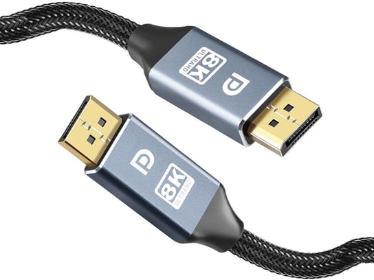 Kabel ze złączem Alogy 2x Display Port DP 1.4 8K 30AWG do TV PC 2m Alogy