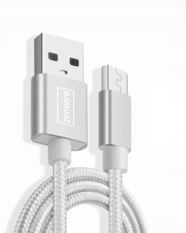 Kabel Zenwire, micro SZYBKIE ŁADOWANIE Quick Charge 3.0 1,5m Srebrny Zenwire