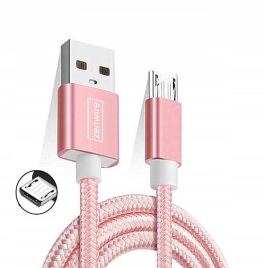 Kabel Zenwire, micro Zenwire Quick Charge 3.0 1,5m Różowy PINK do SAMSUNG S4 S5 S6 S7 J3 J5 J7 i inne Zenwire