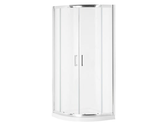 Kabina prysznicowa szkło hartowane 80 x 80 x 185 cm srebrna JUKATAN, rozmiar Beliani