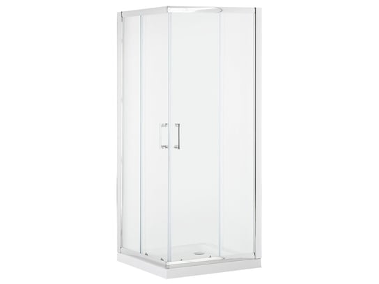 Kabina prysznicowa szkło hartowane 80 x 80 x 185 cm srebrna TELA, rozmiar Beliani