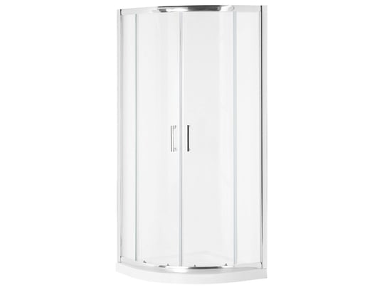 Kabina prysznicowa szkło hartowane 90 x 90 x 185 cm srebrna JUKATAN, rozmiar Beliani