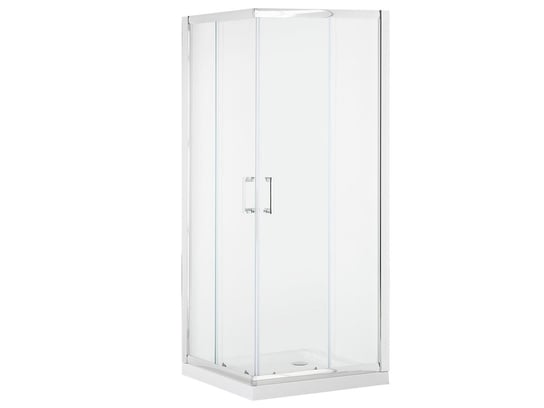Kabina prysznicowa szkło hartowane 90 x 90 x 185 cm srebrna TELA, rozmiar Beliani