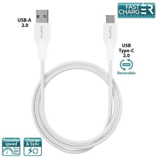 Kable USB-C/USB-A PURO, 1 m Puro