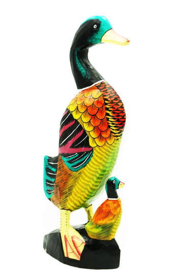 Kaczka Kaczuszka Kolorowa Drewniana Figurka 41Cm Jakarta