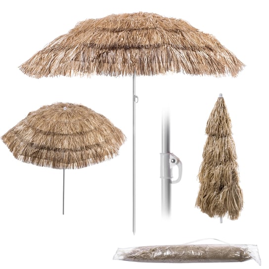 KADAX Parasol Ogrodowy Plażowy Hawajski Regulowany Składany Taras Balkon 155cm KADAX