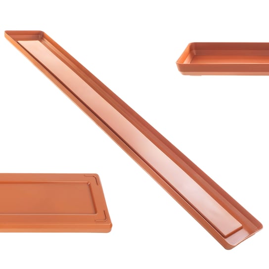 KADAX Podstawka Pod Doniczkę Donicę 80cm Tacka Prostokątna Ceglasta Plastikowa KADAX