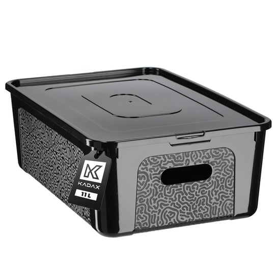 KADAX Pojemnik Organizer 11L Pudełko Zabawki Plastikowe Z Pokrywą Czarny KADAX