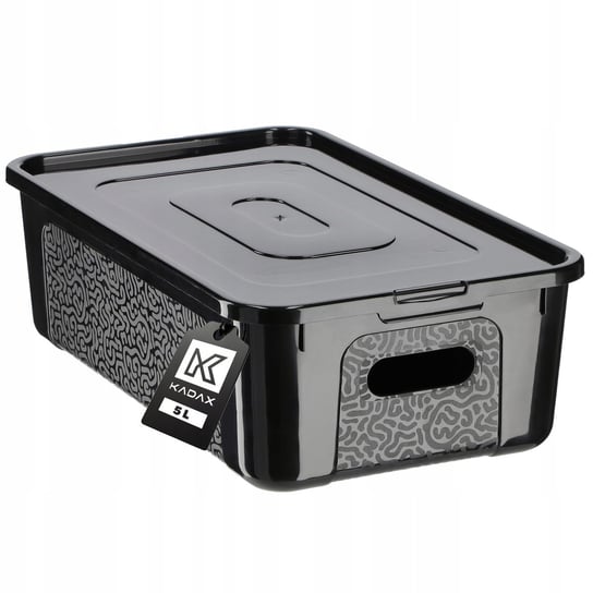 KADAX Pojemnik Organizer 5L Pudełko Zabawki Plastikowe Z Pokrywą Czarny KADAX