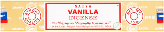 Kadzidełka Satya - 15 g - Vanilla Incense - Indyjskie kadzidełka Satya