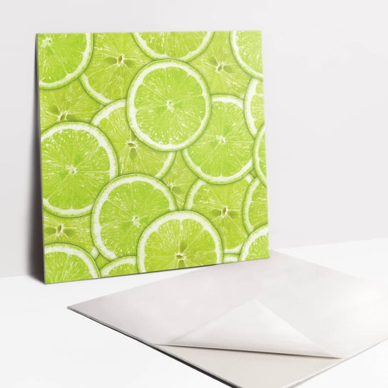 Kafelka Samoprzylepna - Zielone plastry limonki, 30x30 cm - 9 sztuk Tulup