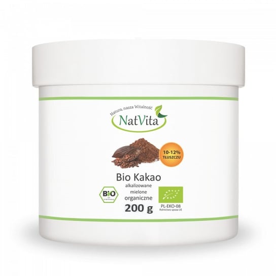 Kakao Mielone Bio (10-12% Tluszczu) 200 g - Natvita NatVita