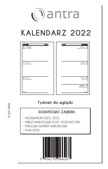 Kalendar książkowy 2022, A6, TDW Antra Ryszard Polubiec