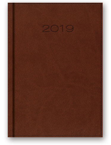 Kalendarz 2019, dzienny, format B6, Vivella, brązowy Lucrum