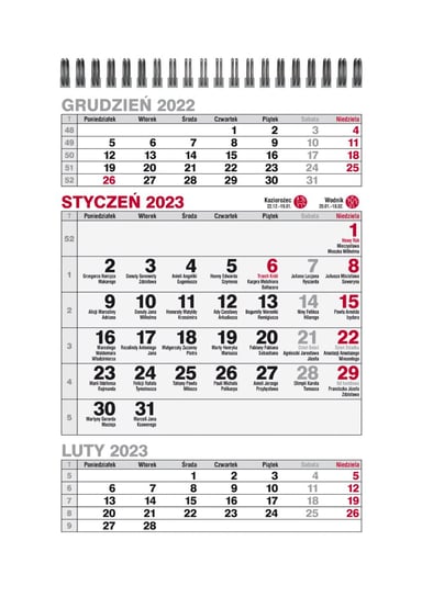 Kalendarz 2023 Biurkowy A5 Trójdzielny Kba5T 1 Sztuka Mix Wzorów Pan Kalendarzyk
