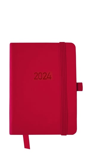 Kalendarz 2024 Flex Z Gumką Kieszonkowy V4 Czerwony Avanti