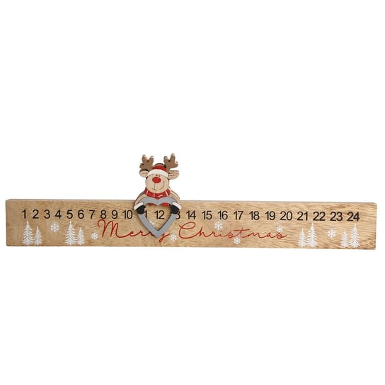 Kalendarz adwentowy ALTOM Linijka, brązowo-czerwona, 38x9,5 cm Altom