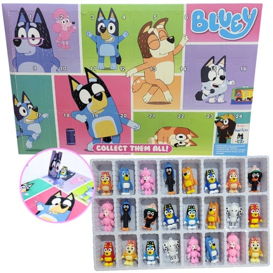 Kalendarz Adwentowy BLUEY 24 FIGURKI NA KAŻDY DZIEŃ PIESKI PRZYJACIEL BINGO KRAK.JET