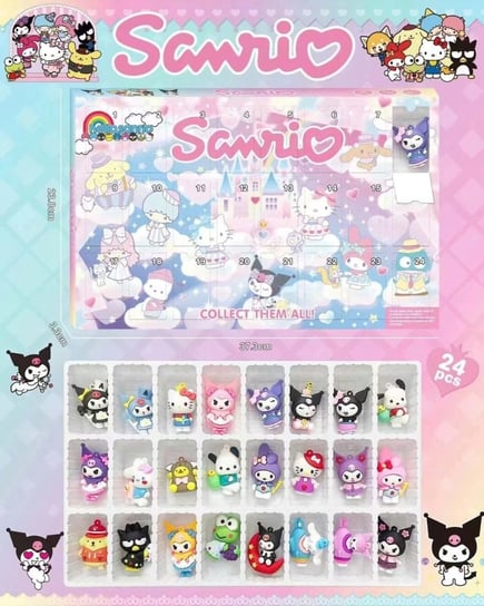 KALENDARZ ADWENTOWY SANRIO KUROMI HELLO KITTY MELODY 24el Inna marka