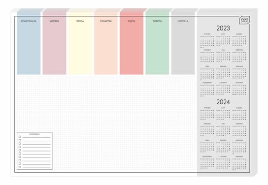 Kalendarz biurkowy 2023/2024 tygodniowy Interdruk Biurwar Interdruk
