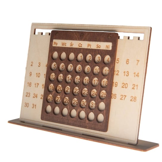 Kalendarz biurkowy 2024 B5 Manufaktura Graweru drewniany wieczny Manufaktura Graweru