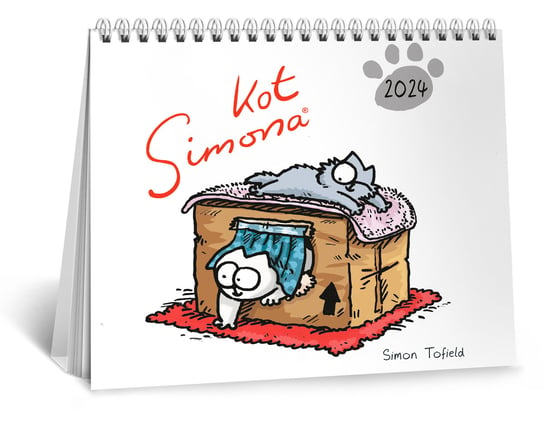Kalendarz biurkowy 2024 miesięczny Kot Simona Eurograf