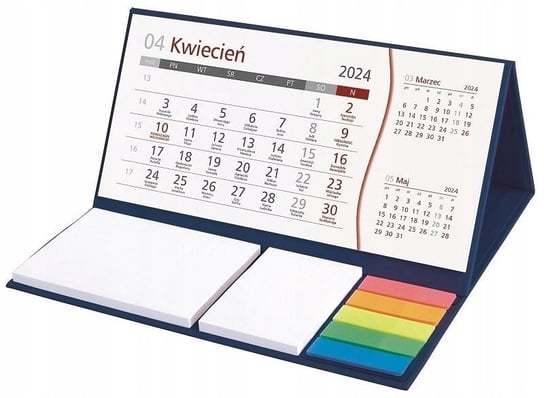 Kalendarz biurkowy 2024 miesięczny Wokół Nas Z Notesem Granat Wokół nas