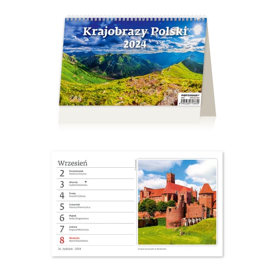 Kalendarz biurkowy 2024 tygodniowy Helma 365 krajobrazy Polski Helma 365