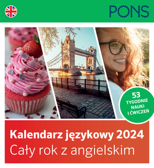 Kalendarz biurkowy 2024 tygodniowy Pons językowy cały rok z angielskim Pons