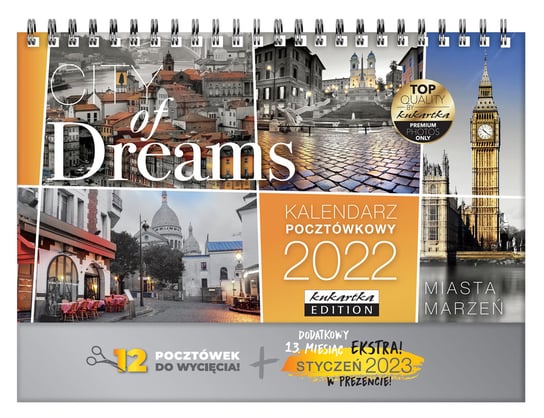 Kalendarz biurkowy na biurko MIASTA MARZEŃ 2022 Passion Cards