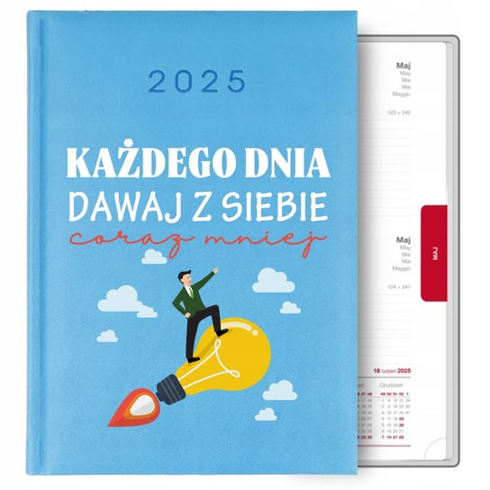 Kalendarz Błękitny A5 2025 Regres Osobisty Dawaj Z Siebie Coraz Mniej Wzory Inna marka