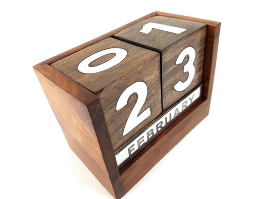 Kalendarz drewniany na biurko UPOMINKARNIA W776palisander + metal UPOMINKARNIA